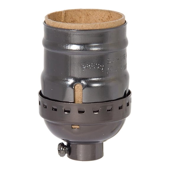 B&P Lamp® Short Keyless, Aluminum Medium Base Lamp Socket with Antique Bronze Finish