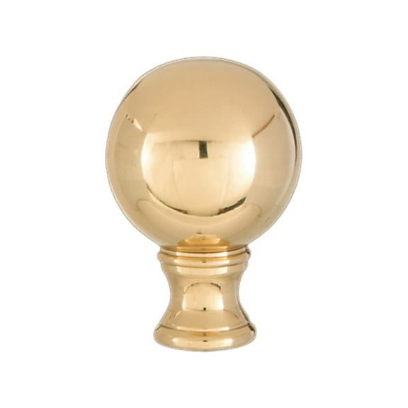 B&P Lamp® Smooth Ball Design, 32mm Solid Brass Finial, Brass Finish