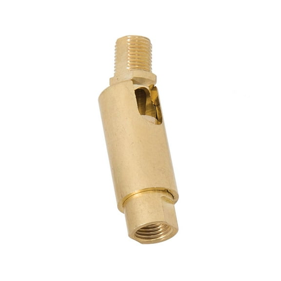 B&P Lamp® Solid Brass Adjustable Friction Swivel, 2-1/4 Inch Height, 1/8IP on Each End, Unfinished Brass