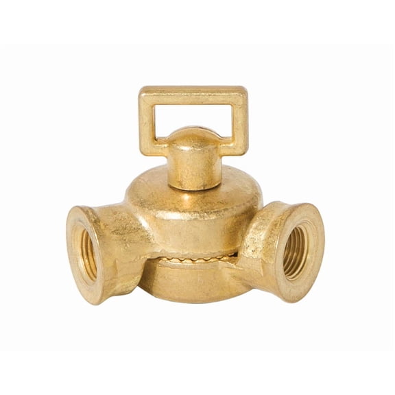 B&P Lamp® Solid Brass Friction Swivel with Teeth and Key Style Pin, Tapped 1/8IP on Each End, Unfinished Brass