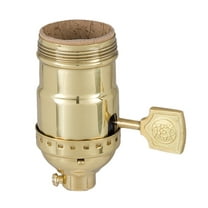 B&P Lamp® Solid Brass Polished And Lacquered Medium Base 3-Way Socket With Flat Key
