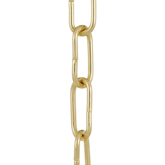 B&P Lamp® Solid Brass, Straight-Sided Oval Chain, 3 Ft. Length