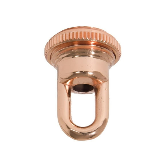 B&P Lamp® Solid Cast Brass Screw Collar Loop For 1-1/16 Inch Center Hole Canopies, 1/4IP, Polished Copper Finish
