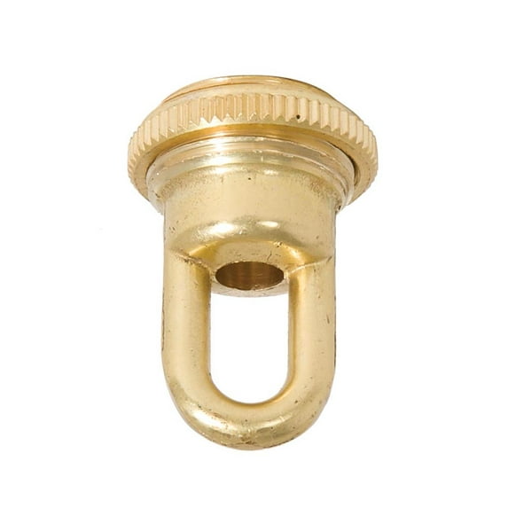 B&P Lamp® Solid Cast Brass Screw Collar Loop For 1-1/16 Inch Center Hole Canopies, 1/4IP, Unfinished Brass