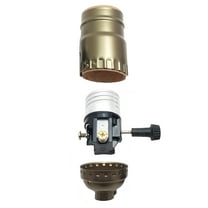 B&P Lamp® Turn-Knob (On-Off) Medium Base Lamp Socket With Antique Brass Finish