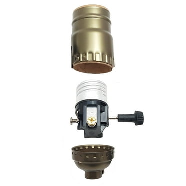 B&P Lamp® Turn-Knob (On-Off) Medium Base Lamp Socket With Antique Brass Finish