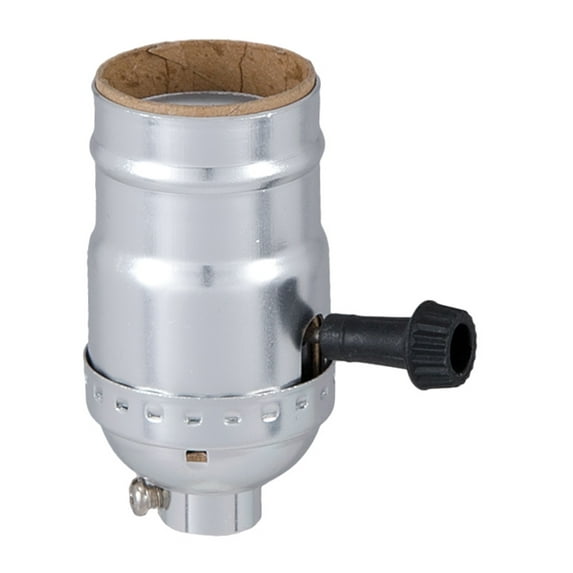 B&P Lamp® Turn-Knob (On-Off) Medium Base Lamp Socket With Nickel Finish