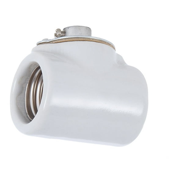 B&P Lamp® Twin Medium Base, Glazed Porcelain Socket with Flange Bushing Cap, 1/8 IP