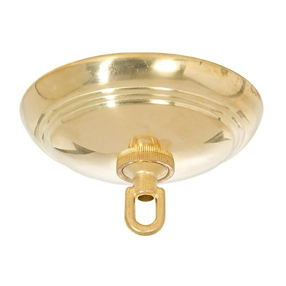 B&P Lamp® Unfinished Brass Solid Spun Brass Ribbed Ceiling Light Canopy Plate Kit