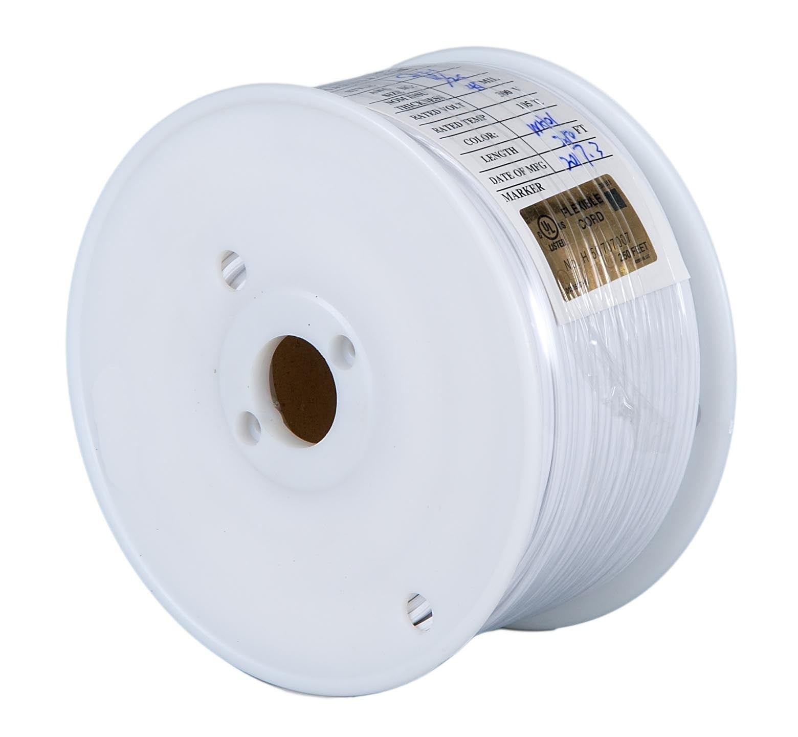 B&p Lamp Clear Silver, 250 ft. Spool, Plastic 18/2 Lamp Cord, SPT-1 Size