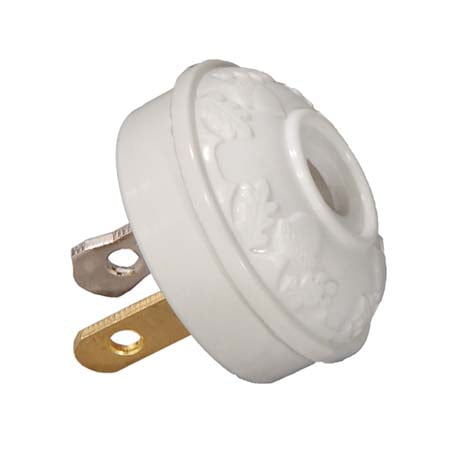 B&P Lamp® White Acorn Style Early Lamp Plug