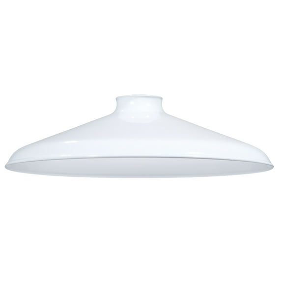 B&P Lamp® Industrial Style Metal Dome Lamp Shade, White Porcelain Enamel Finish, 12 Inch Diameter, 2-1/4 Inch Lip Fitter, Hand-Spun Metal
