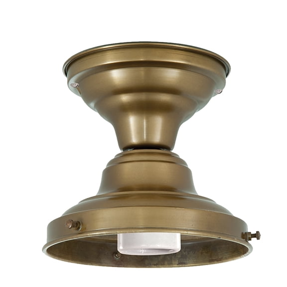 B&P LampĀ® Wired School House Fixture, Antique Brass Finish, 6 Inch Fitter