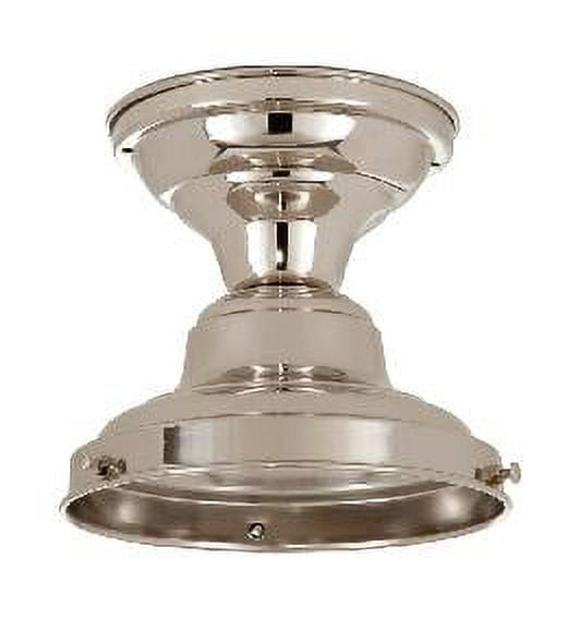 B&P Lamp® Wired School House Fixture, Nickel Finish, 6 Inch Fitter