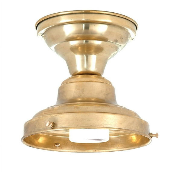 B&P Lamp Wired School House Fixture, Unfinished Brass, 6 Inch Fitter