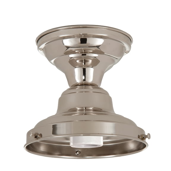 B&P Lamp® Wired School House Fixture, Unfinished Steel, 6 Inch Fitter