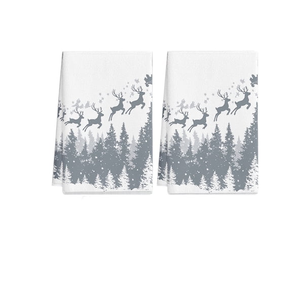 B Pair Of Kitchen Towels With Holiday Motifs For Dish Drying Cooking Baking And Seasonal Kitchen Use