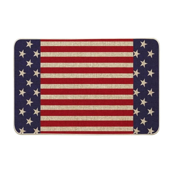 B Patriotic Welcome Doormat Flag Design With Rubber Backing, Linen Material For Indoor Outdoor Use, Floor Protection And Home Entry, 15.74X23.62In 0.4Lb
