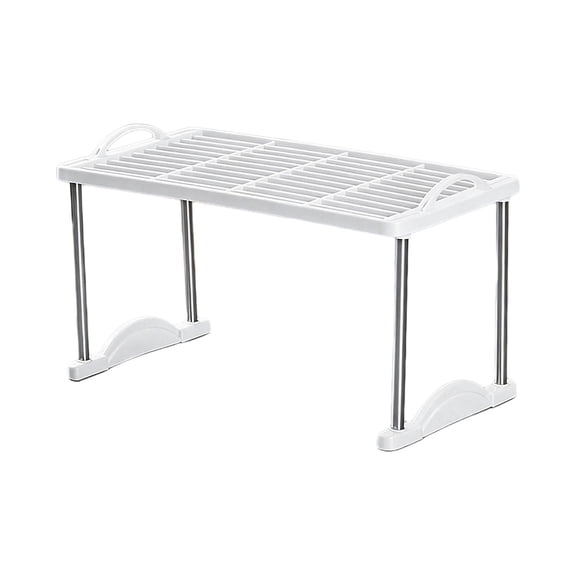 B Plastic Stackable Multi Layer Shelf Storage Rack For Kitchen Countertop Bathroom Office Desk Organization