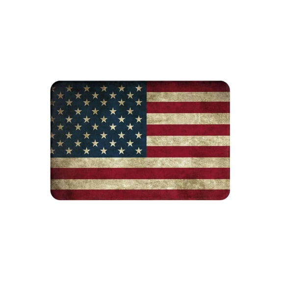 B Polyester Independence Day Floor Mat 23.6X15.8 Inch With Usa Flag Pattern Non Slip Backing For Home Entryway Kitchen Patriotic Decor