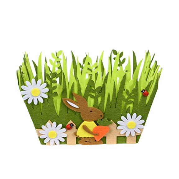 B Portable Non Woven Easter Basket Decoration Chick Shape Basket for Candy Eggs Treats Storage and Home Textile Decor Version B 5.51X3.94 Inches