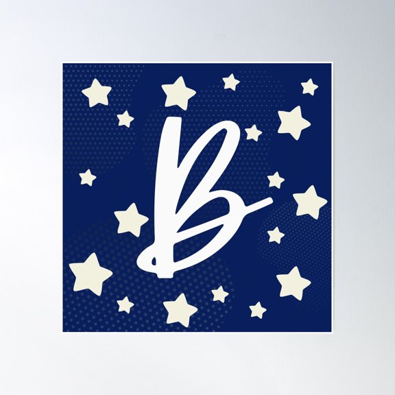 B Poster Wall Art, Modern Wall Decor, 16x16 UNFRAMED