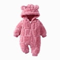 thumbnail image 1 of B Preemie Sleep & Play One-Piece Bodysuit Baby Fleece Hooded Jumpsuit Infant Toddler Winter Warm Snowsuit Footless Romper Outwear Pink Infant Gift, 1 of 4