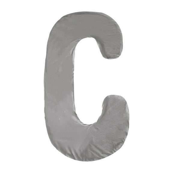 B Pregnancy Pillow C Shaped Lumbar Support Side Sleeping Pillow Cover In Gray Color Crafted From Cotton For Maternity Use