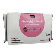 B Pure Organic Overnight Pads, Aloe & Lavender, Ultra Absorbent, 6 Count Pack