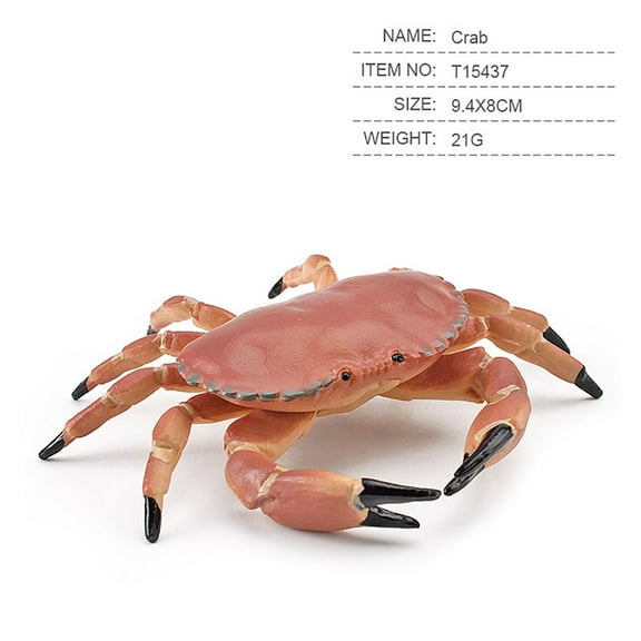 B Pvc Colorful Simulation Crab Sea Animal Model Toy Realistic Miniature Figure Ornament B