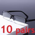 thumbnail image 1 of B & Q 10 Packs Men Women Rectangular Half Frame Blue Light Blocking Reading Glasses Readers for Gaming Computer +1.50, 1 of 6