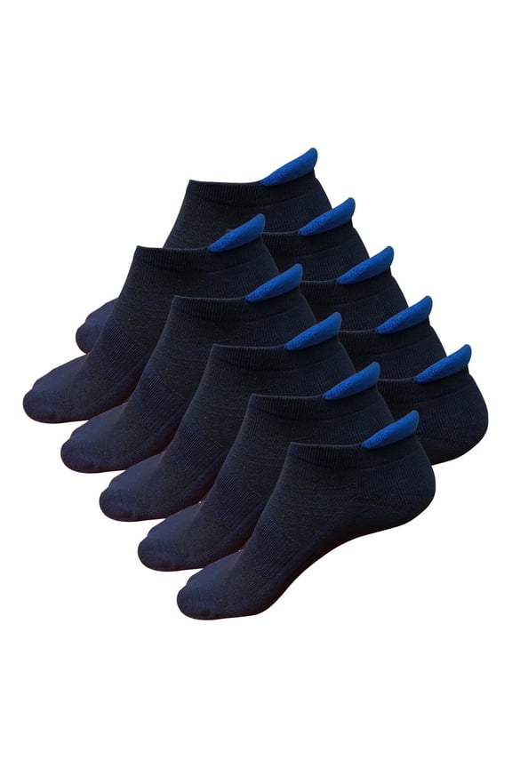 10 Pairs Mens Athletic Cotton No Show Low Cut Ankle Breathable Casual Socks with Cushioned Tab for Sports Running Jogging Cycling