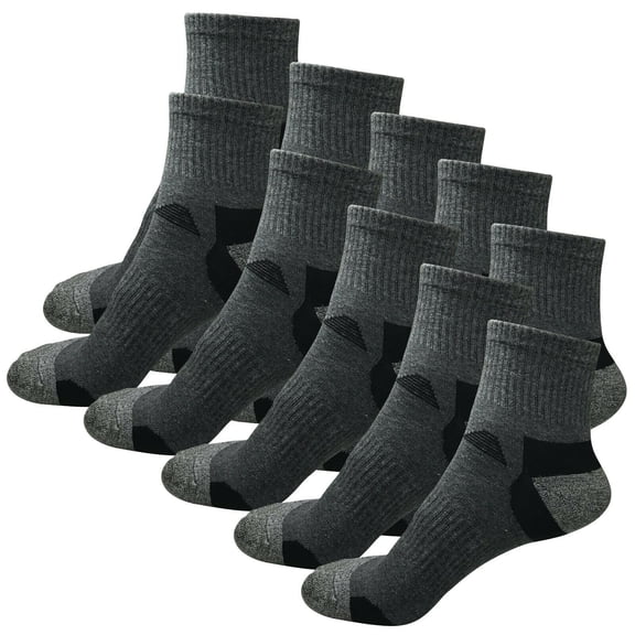 B&Q 10 Pairs Mens Mid Cut Ankle Quarter Crew Athletic Breathable Sport Cotton Socks 6-12