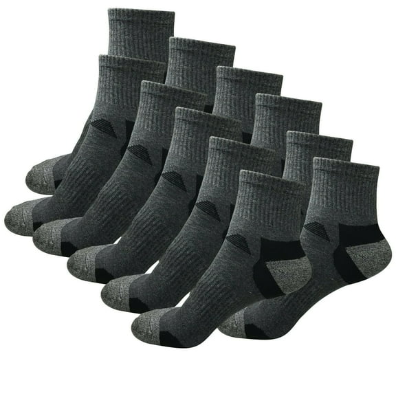 B&Q 11 Pairs Mens Mid Cut Ankle Quarter Crew Athletic Breathable Sport Cotton Socks 6-12