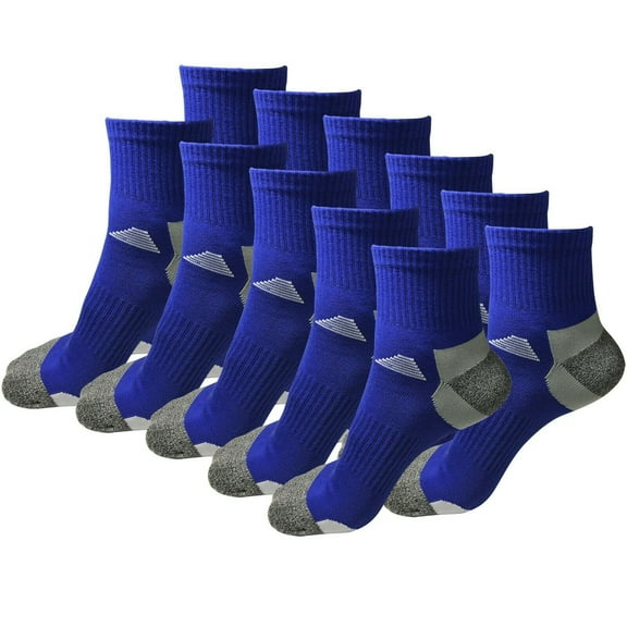 B&Q 11 Pairs Mens Mid Cut Ankle Quarter Crew Athletic Breathable Sport Cotton Socks 6-12