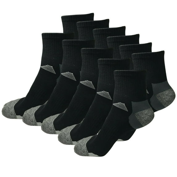 B&Q 11 Pairs Mens Mid Cut Ankle Quarter Crew Athletic Breathable Sport Cotton Socks 6-12