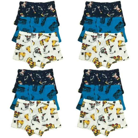 B&Q 12 PK Cotton Toddler Little Boys Kids Underwear Boxer Briefs Size 4T 5T 6T 7T 8T