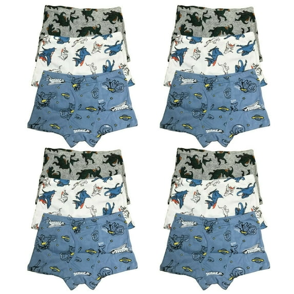 B&Q 12 PK Cotton Toddler Little Boys Kids Underwear Boxer Briefs Size 4T 5T 6T 7T 8T