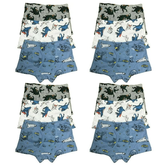 B&Q 12 PK Cotton Toddler Little Boys Kids Underwear Boxer Briefs Size 4T 5T 6T 7T 8T
