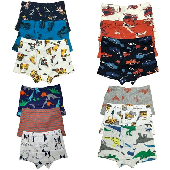 B&Q 12-Pack: Stylish and High-Quality Toddler Boys Cotton Boxer Briefs - Sizes 4T-8T