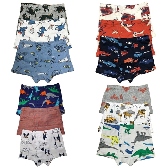 B&Q 12-Pack: Stylish and High-Quality Toddler Boys Cotton Boxer Briefs - Sizes 4T-8T