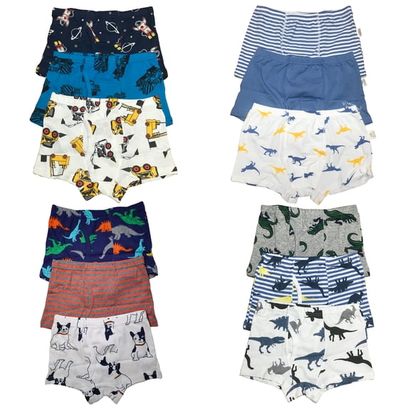 B&Q 12-Pack Toddler Boys Cotton Boxer Briefs - Sizes 4T, 5T, 6T, 7T, and 8T | Stylish, Comfortable, and Durable
