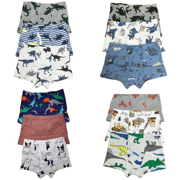B&Q 12-Pack Toddler Boys Cotton Boxer Briefs - Sizes 4T-8T | Stylish and High-Quality Selection