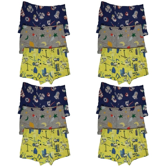 B&Q 12 Pack Toddler Little Boys Kids Underwear Athletic Underpants Cotton Boxer Briefs Size 4T 5T 6T 7T 8T