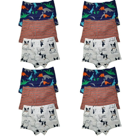 B&Q 12 Packs Toddler Little Boys Kids Underwear Cotton Boxer Briefs