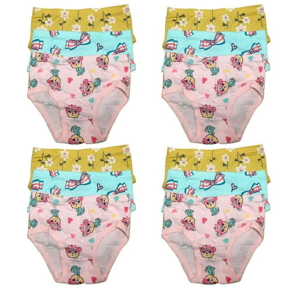 B&Q 12 Packs Toddler Little Girls Kids Underwear Cotton Briefs Size 2T 3T 4T 5T 6T