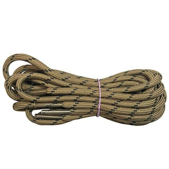 B&Q 2 Pairs Brown Black Spot Round Boot Shoe Laces Strings for Hiking Work Boots 38 40 44 45 46 48 50 52 54 60 63 72 Inches