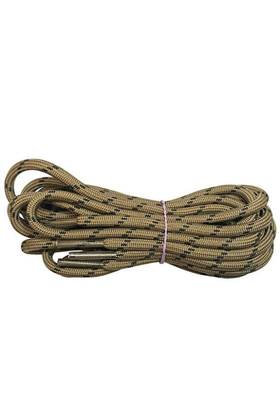 2 Pairs Brown Black Spot Round Boot Shoe Laces Strings for Hiking Work Boots 38 40 44 45 46 48 50 52 54 60 63 72 Inches