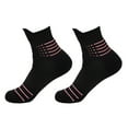 thumbnail image 1 of B&Q 2 Pairs Mens Ankle Mid Cut Quarter Crew Black Athletic Cotton Cushioned Running Casual Sports Basketball Hiking Socks, 1 of 1