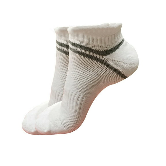 B&Q 2 Pairs Mens Athletic Cotton Low Cut Ankle Breathable Casual Socks with Cushioned Tab for Sneakers Sports Running Jogging Cycling White Size 9-11-10-13